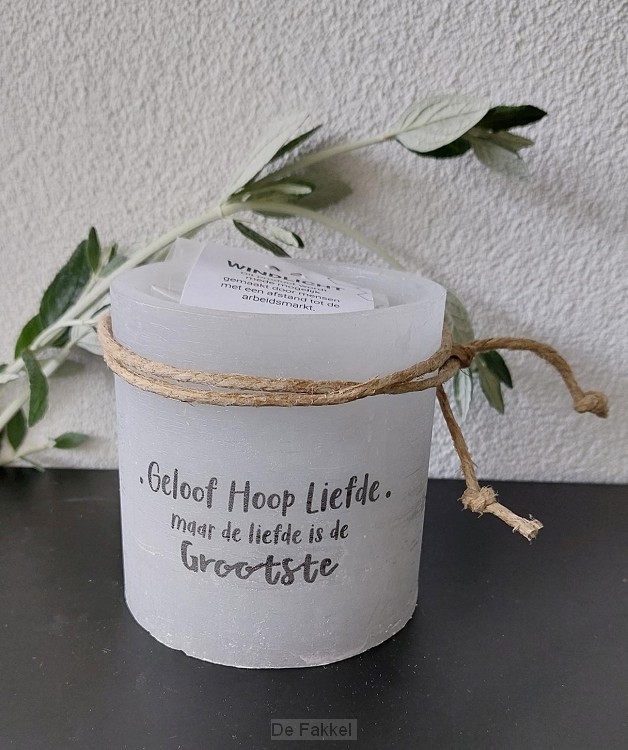 Windlicht S GHL, Maar de liefde - grijs