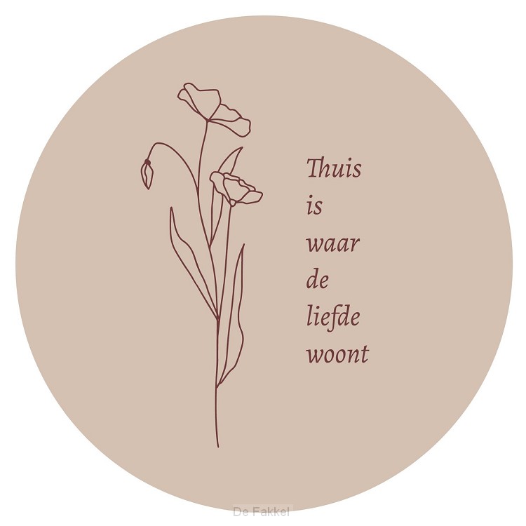 Muurcirkel 25 cm Thuis is waar de liefde