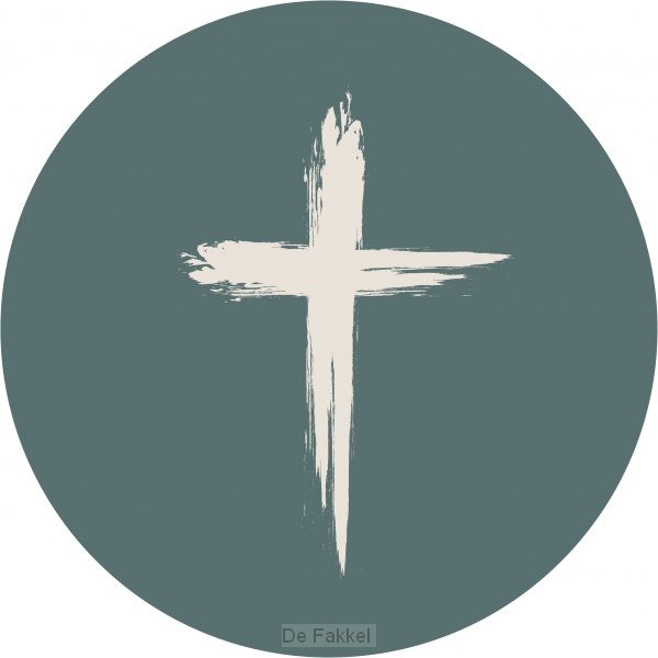 Muurcirkel groen 25cm Kruis