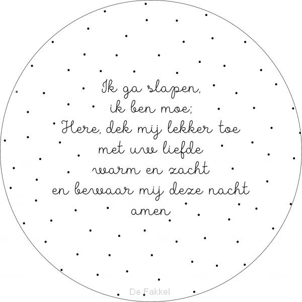 Muurcirkel  Ik ga slapen ik ben moe