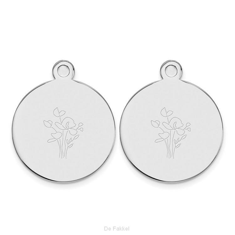 Zilver, oorbelhangers bloemen