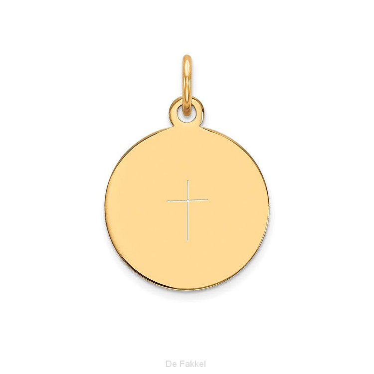 Hanger, goud kruis 12 mm