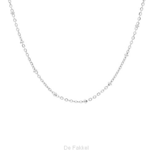 Ketting, Bolletjes, Zilver 56-60 cm