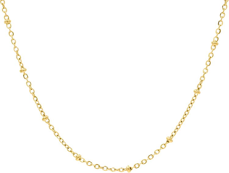 Ketting, bolletjes goud, 50-54 cm