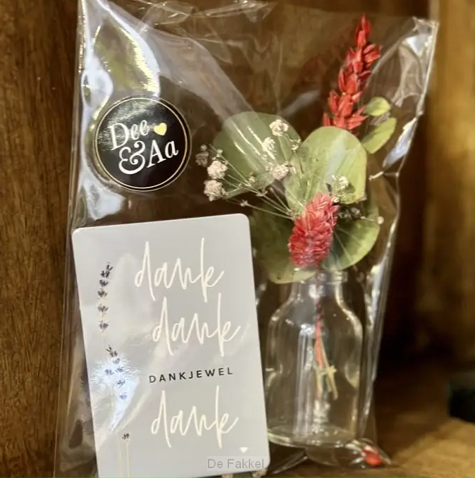 Droogbloem vaasje Dank