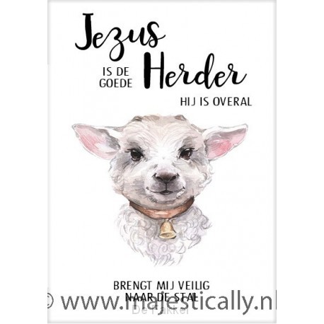 Cadeaubord lammetje Jezus is de Goede He