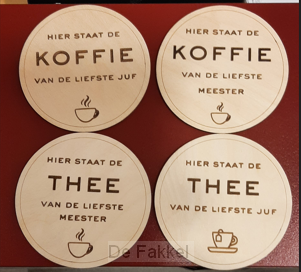 Onderzetter meester/juf (hout)