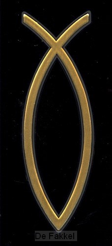 Auto embleem 7cm goud vis