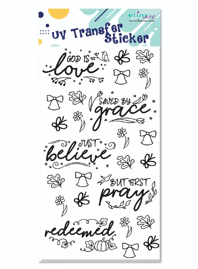 UV Stickers Typography Black