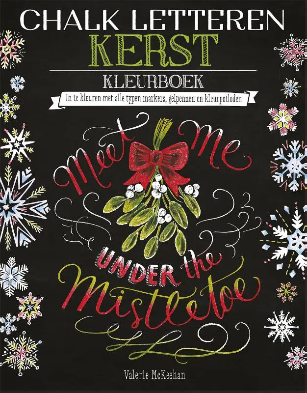 Chalk letteren kerst kleurboek