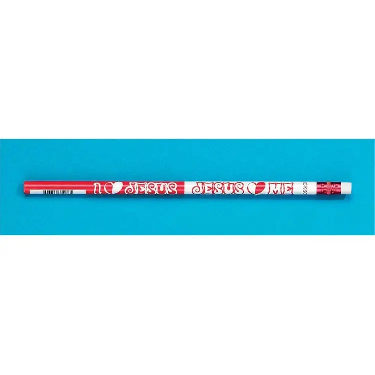 Pencil red/white I heart Jesus