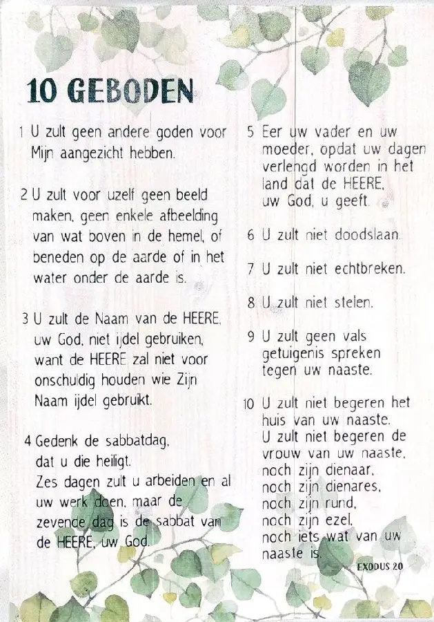 10 geboden Exodus 20