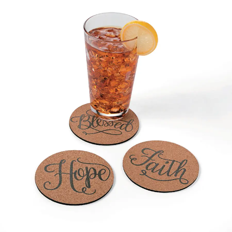 Religious cork coasters